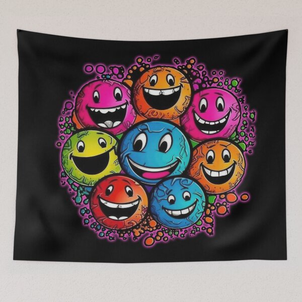Item preview, The laughing colorful smilies designed and sold by Pixelboys.