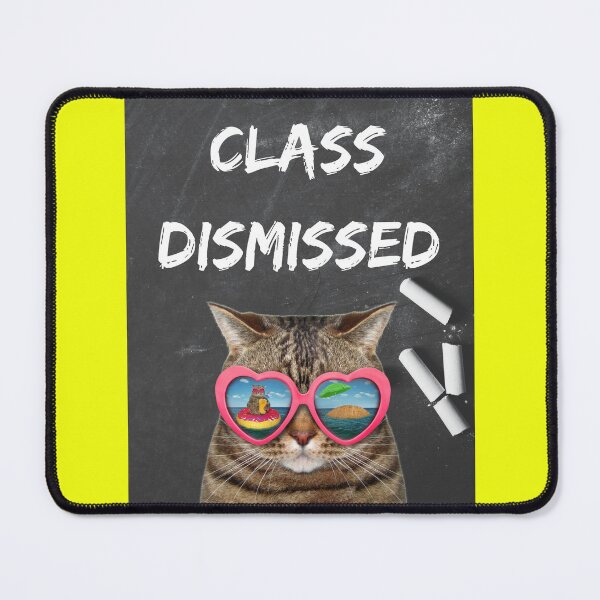 Item preview, School's Out! Teacher Cat Class Dismissed Chalk Black Board - Vacation Sunglasses Shades End of School Year - For Teachers & Students who love Cats! designed and sold by Ceramic Scripture.