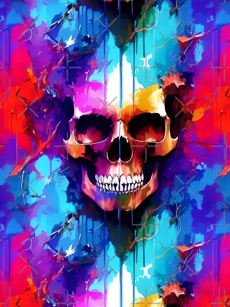 Thumbnail 5 of 5, iPhone Case, Abstract Skull Pattern Water Color Splash designed and sold by Infinitelypink.