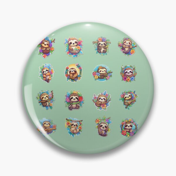 Item preview, Adorable Sloths Hanging On Branches **Choose Large Stickers Pack or Magnets!** designed and sold by AdiRemba.