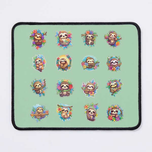 Item preview, Adorable Sloths Hanging On Branches **Choose Large Stickers Pack or Magnets!** designed and sold by AdiRemba.