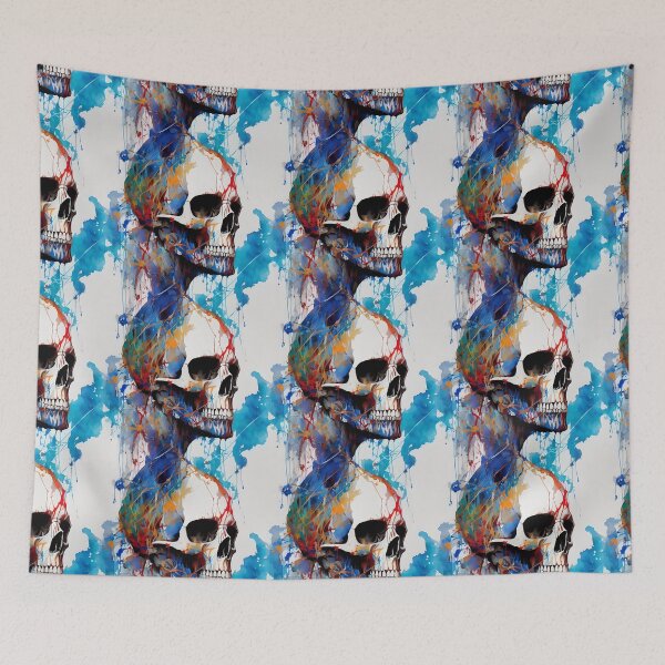 Artikelvorschau, Abstrakter Totenkopf-Muster-Aquarell-Spritzer #2 entworfen und verkauft von Infinitelypink.