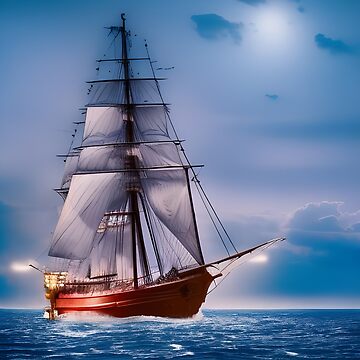 Artwork thumbnail, Sailing Ship in Full Sail by LenCarol