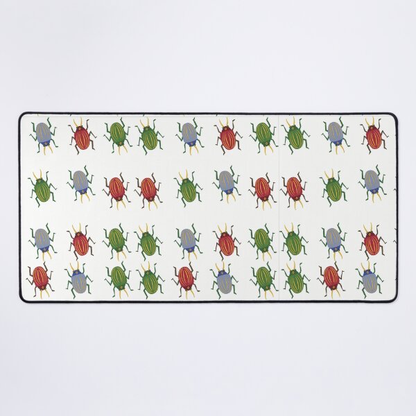 Item preview, Colorful and fun print of red, green and blue beetles designed and sold by Martapp.