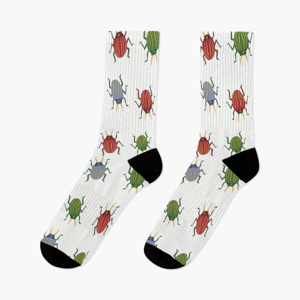 Item preview, Colorful and fun print of red, green and blue beetles designed and sold by Martapp.