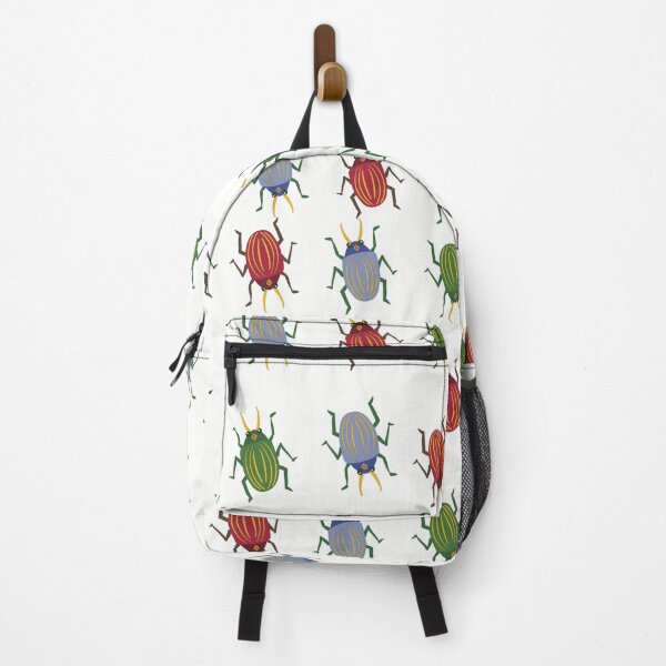 Item preview, Colorful and fun print of red, green and blue beetles designed and sold by Martapp.