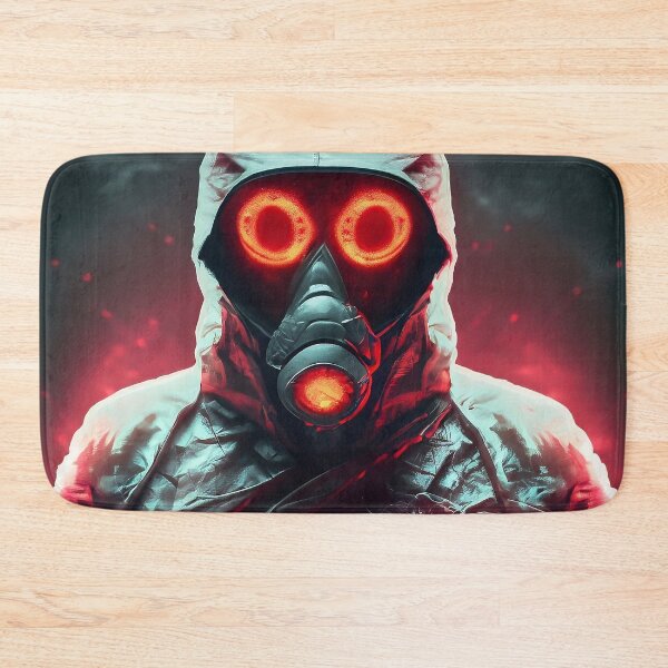 Item preview, Dark man with bio hazard suit and glowing red eyes designed and sold by Lefteris Betsis.