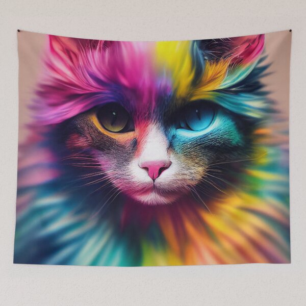 Item preview, House tiger Luna, the colorful rainbow cat designed and sold by Pixelboys.
