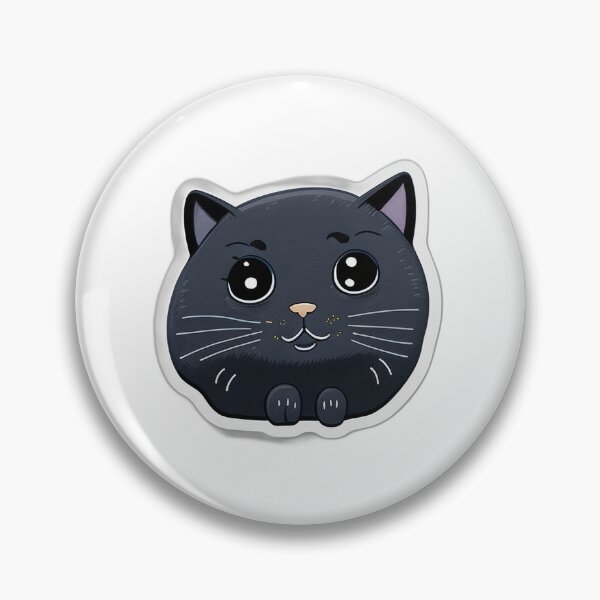 Item preview, Adorable round black cat designed and sold by FuzzieIntuition.