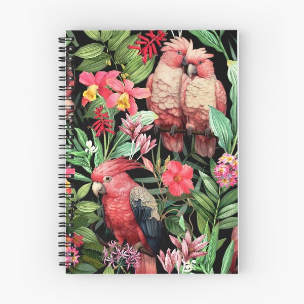 Item preview, Pink Cockatoos Tropical Flower Jungle Botanical Jungle Night Garden Nightgarden designed and sold by UtArt.