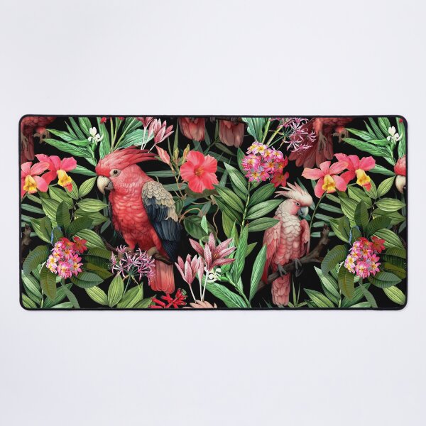Item preview, Pink Cockatoos Tropical Flower Jungle Botanical Jungle Night Garden Nightgarden designed and sold by UtArt.
