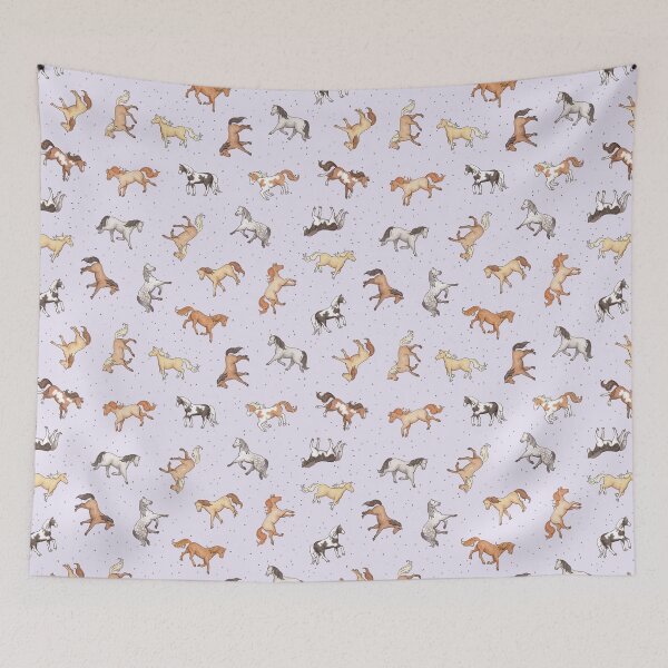 Item preview, Scattered Horses spotty on pale lilac pattern designed and sold by HazelFisher.