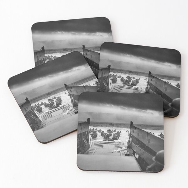 Item preview, Famous D-day invasion Omaha Beach photograph, Normandy, France, WWII Allied Invasion U.S. troop beach landing black and white historical photograph designed and sold by Jéanpaul  Ferro.