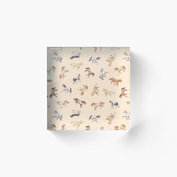 Item preview, Scattered Horses spotty on almond pattern designed and sold by HazelFisher.
