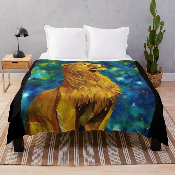 Item preview, Stylized Lion and Starry Sky, impasto, Ai Generated Art designed and sold by ACC .