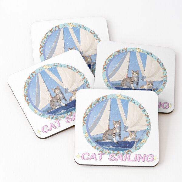 Item preview, Cat Sailing,Cat on the Sea,Cat Sticker designed and sold by Lychee Design.