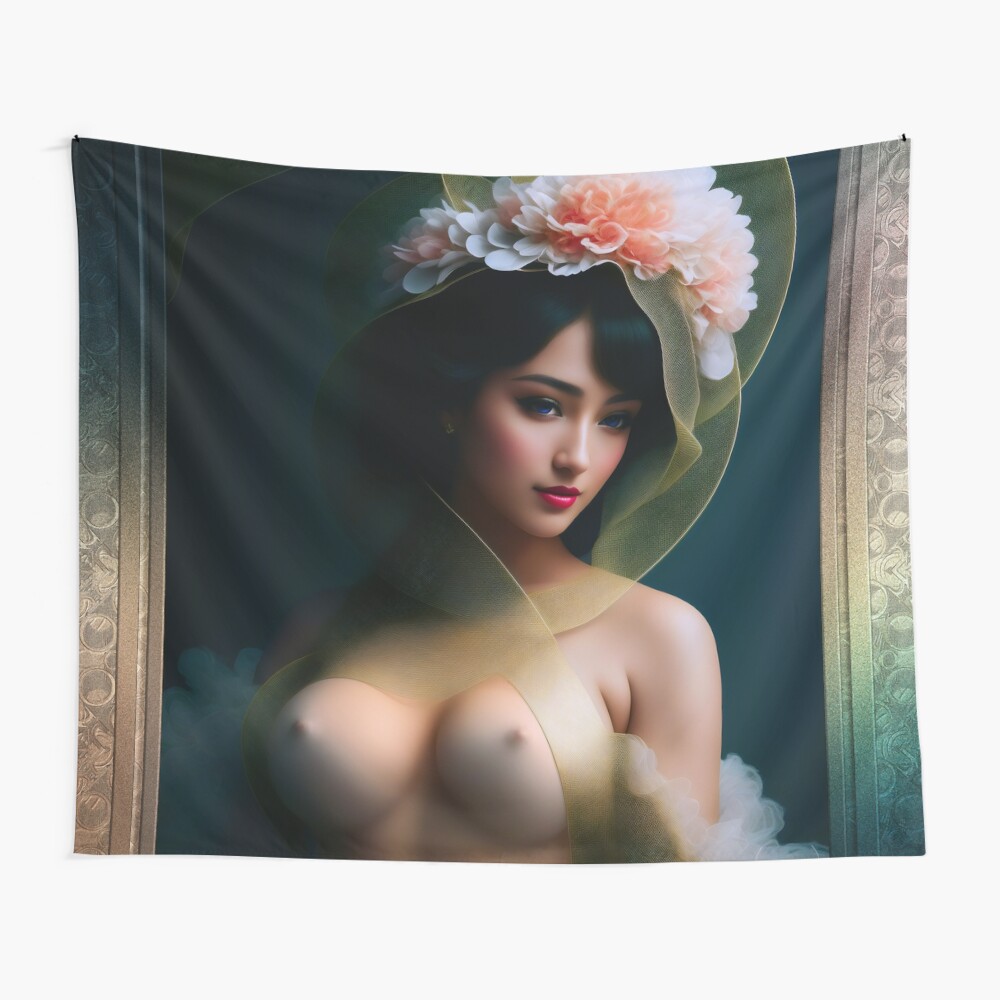 Portrait Of Trilana Louye Allegory Of Spring AI Concept Art by Xzendor7 - The Beauty Of Flowers 3 Portrait Of Trilana Louye Allegory Of Spring Beautiful AI Concept Art by Xzendor7 Decorative Wall Tapestry