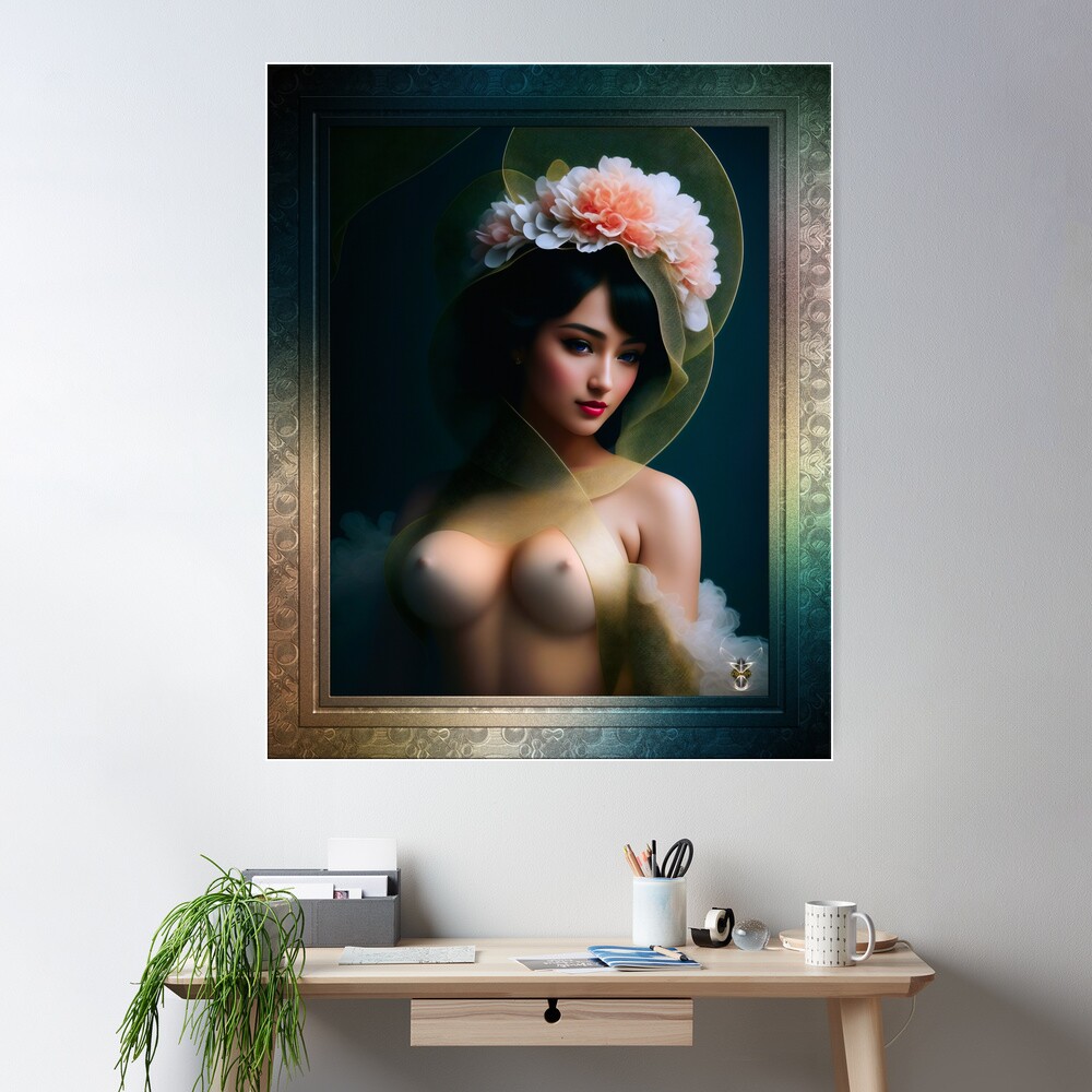 Portrait Of Trilana Louye Allegory Of Spring Beautiful AI Concept Art by Xzendor7 Wall Decor Poster