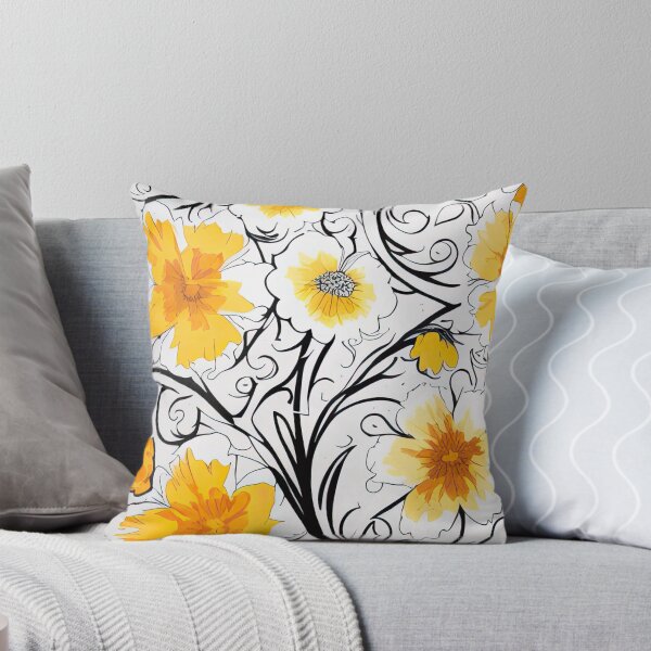 Item preview, Copy of Throw Pillow With Beautiful Daisies Painting - Spring Home Decor designed and sold by Sowari-Pillows.