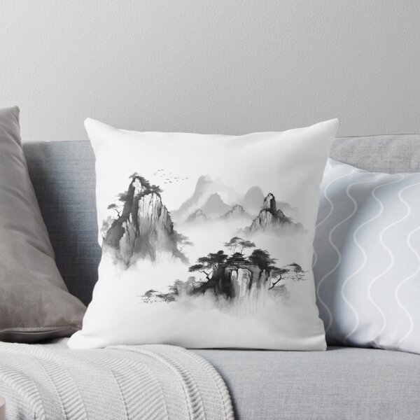 Item preview, Traditional Chinese landscape painting black and white designed and sold by TMPcollection.