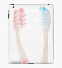 Pink toothbrush, Blue toothbrush iPad Case/Skin
