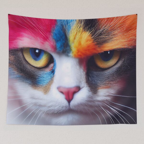 Item preview, Lucy Grumpy Rainbow Furry Nose - Rainbow Baby Cat designed and sold by Pixelboys.