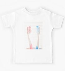 Pink toothbrush, Blue toothbrush Kids Tee