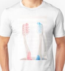 Pink toothbrush, Blue toothbrush Unisex T-Shirt