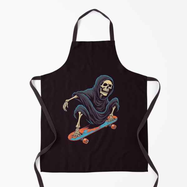 Item preview, Grim Reaper, Skull, Skeleton, Skateboarding, fun, colorful, cartoon, vintage, grunge designed and sold by Brewyart Creative Design.