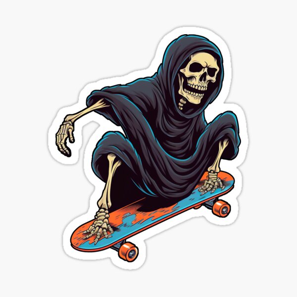 Grim Reaper Skateboarding Stickers for Sale