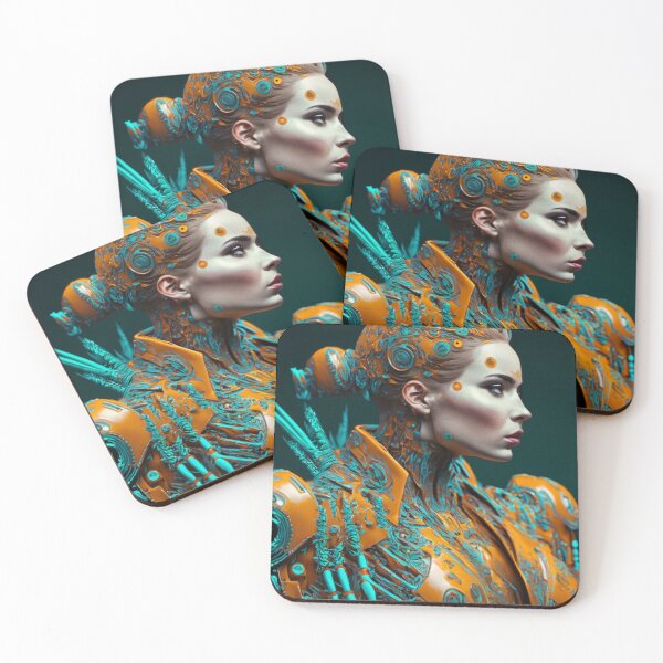 Item preview, orange and blue woman portrait designed and sold by jsebouvi.