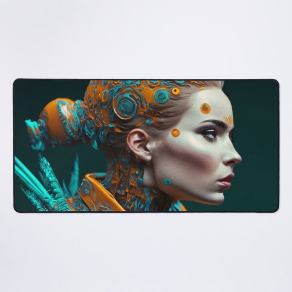Item preview, orange and blue woman portrait designed and sold by jsebouvi.