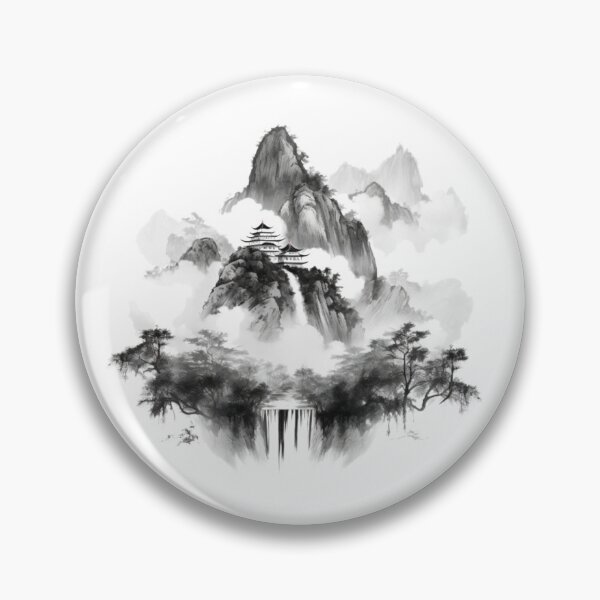 Item preview, Traditional Chinese landscape painting black and white 2 designed and sold by TMPcollection.