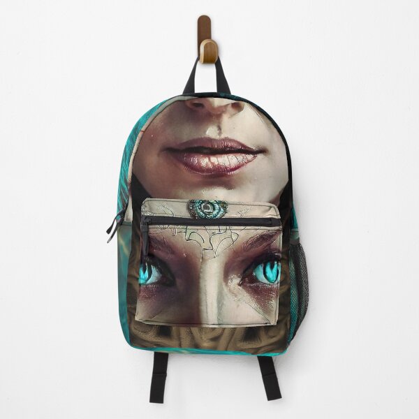 Item preview, Ancient god sweet and wise woman with glowing turquoise eyes designed and sold by Lefteris Betsis.