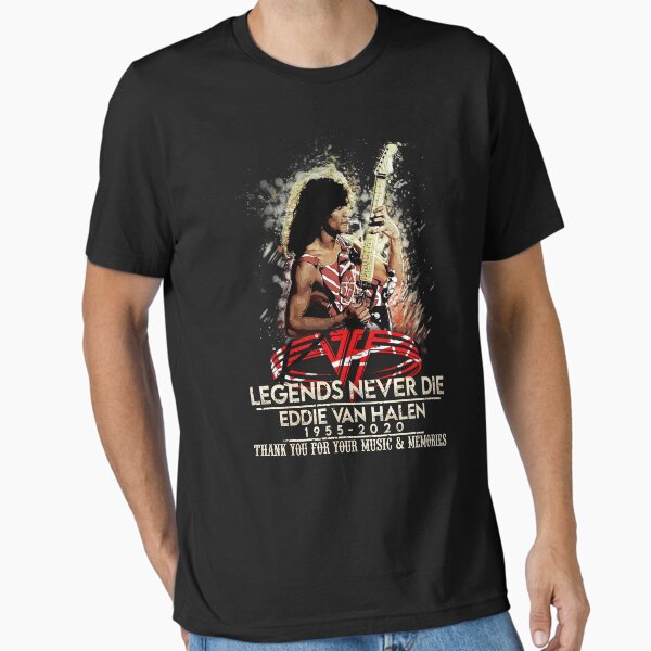 Vista previa del artículo con la obra «Legends Never Die Éddie VáN HáLén 1955 2020 Gracias por tu música Recuerdos nuevo», diseñado y vendido por BanderHarlan.