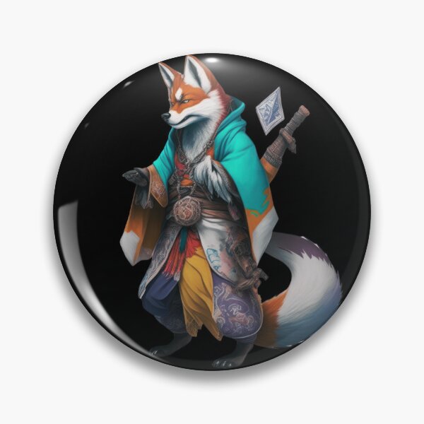 Item preview, Fox Assassin: Dark Warrior in Blue, Orange & White designed and sold by Just Art's Creations colinw2292@gmail.com.