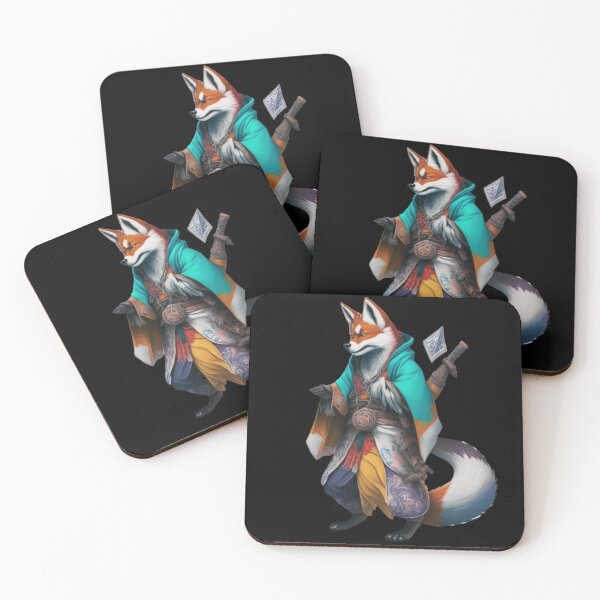 Item preview, Fox Assassin: Dark Warrior in Blue, Orange & White designed and sold by Just Art's Creations colinw2292@gmail.com.