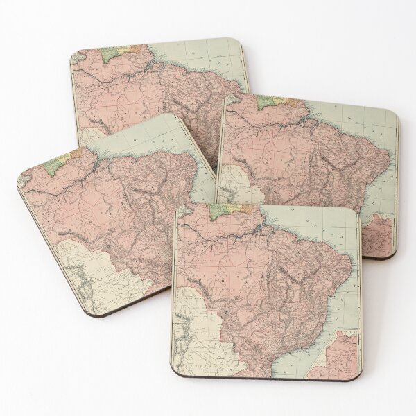Item preview, Mapa antiguo de Brasil (1892) Atlas antiguo de relieve brasileño designed and sold by BravuraMedia.