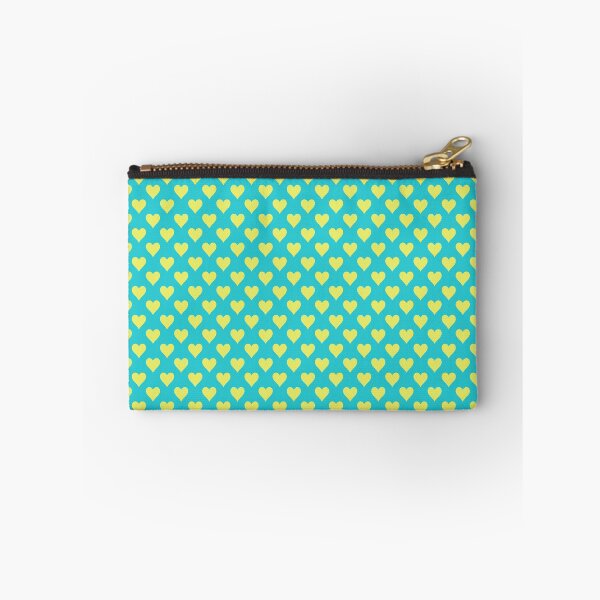 Item preview, Barbiecore Hearts - Aqua and Neon Yellow designed and sold by Una Somerville.