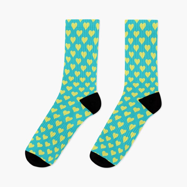 Item preview, Barbiecore Hearts - Aqua and Neon Yellow designed and sold by Una Somerville.