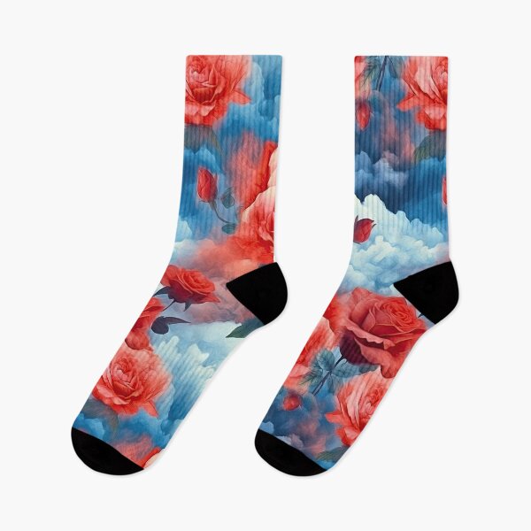 Item preview, Classics - Divine Garden Pink and Red Roses in darkened blue soft clouds designed and sold by FutureImaging.