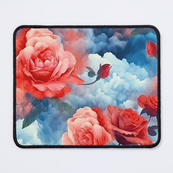 Item preview, Classics - Divine Garden Pink and Red Roses in darkened blue soft clouds designed and sold by FutureImaging.