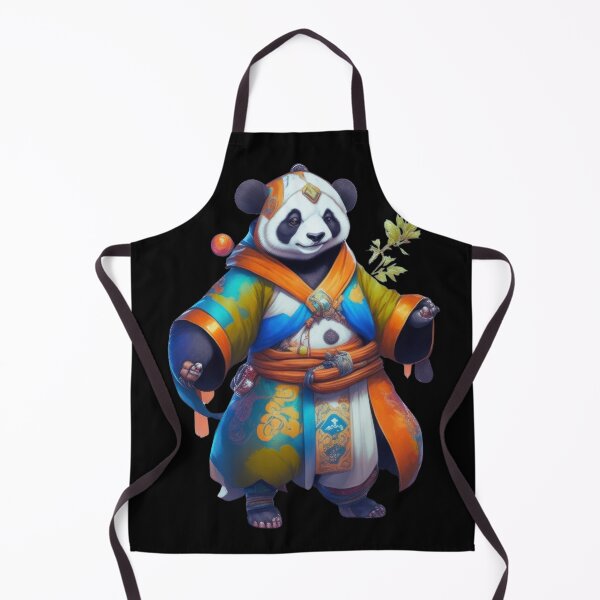 Item preview, Shaolin Panda: Martial Arts Monk in Red and Blue - Fantasy designed and sold by Just Art's Creations colinw2292@gmail.com.