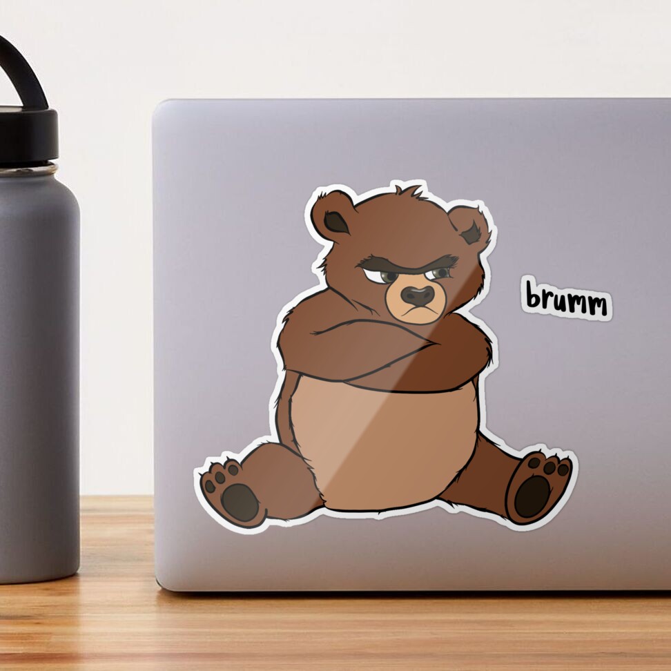 Grumpy Bear Fuzzy sticker – Snark Gifts