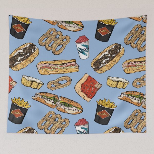 Item preview, Philly Foods Pattern - Blue designed and sold by Elizabeth Weglein.