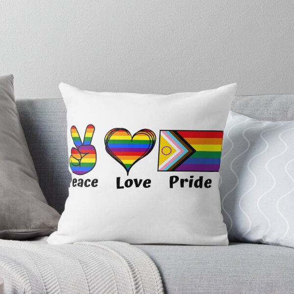 Item preview, Love peace pride with new progress pride flag designed and sold by RecStore.