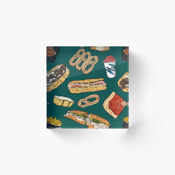 Aperçu de l'œuvre Patron Philly Foods - Vert Foncé créée et vendue par Elizabeth Weglein.