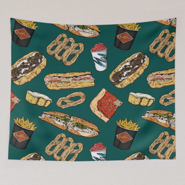 Item preview, Philly Foods Pattern - Dark Green designed and sold by Elizabeth Weglein.