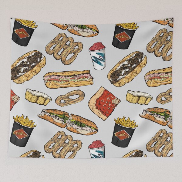 Item preview, Philly Foods Pattern - Gray designed and sold by Elizabeth Weglein.