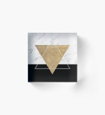 Golden marble deco geometric Acrylic Block
